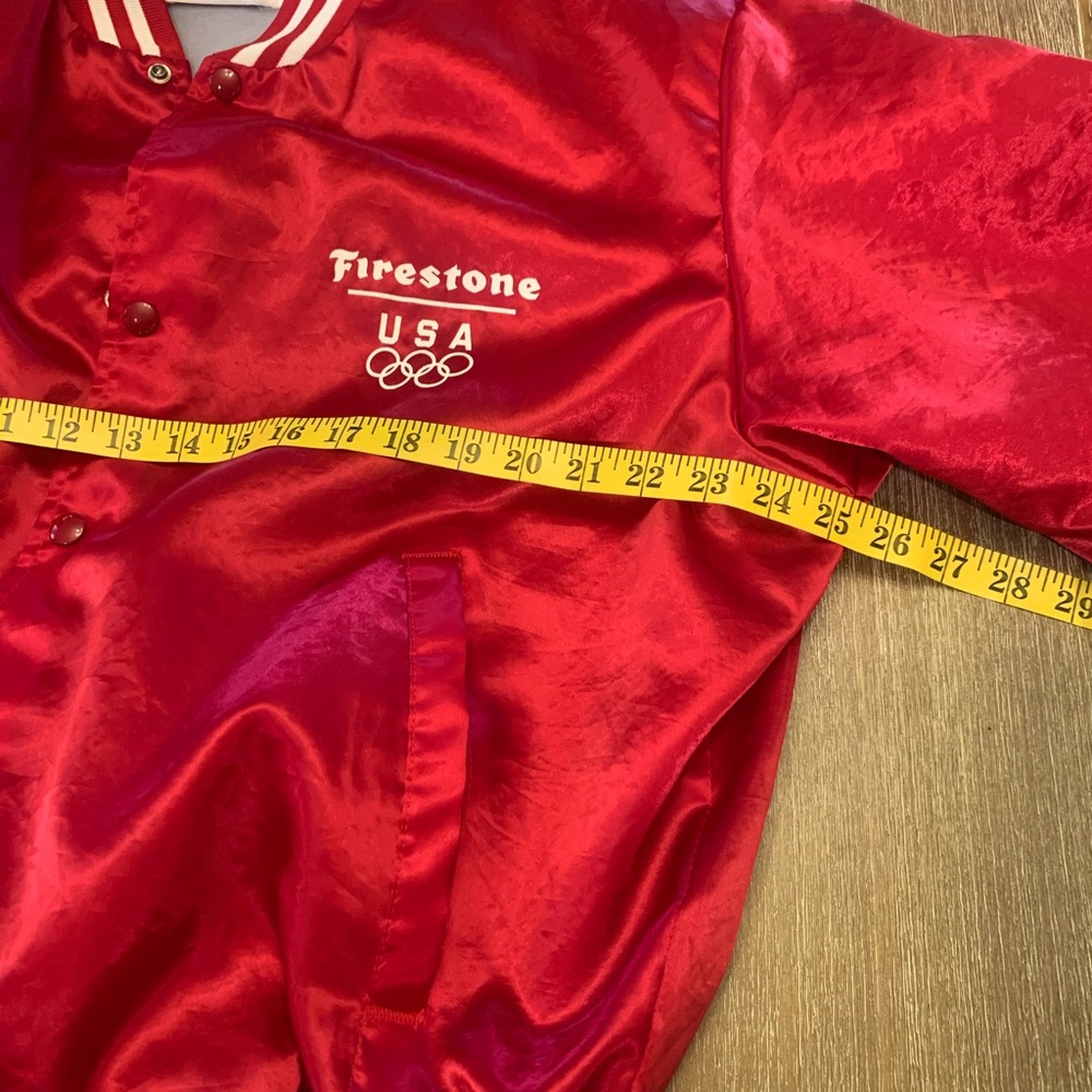 Vintage Made in the USA Firestone Red Bomber Jacket - Picture 12 of 12